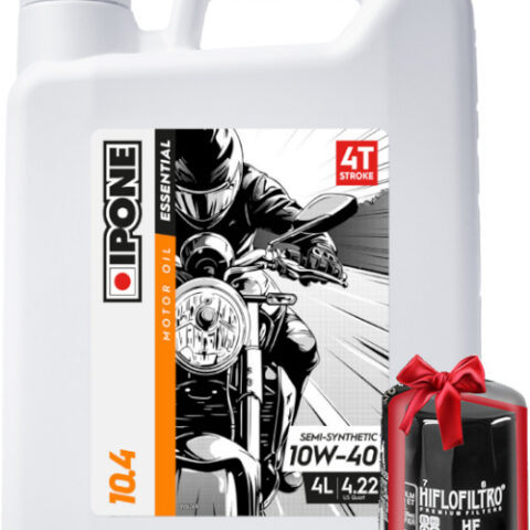 Huile Ipone 10.4 10W40 4 Litres + Filtre à Huile Offert
