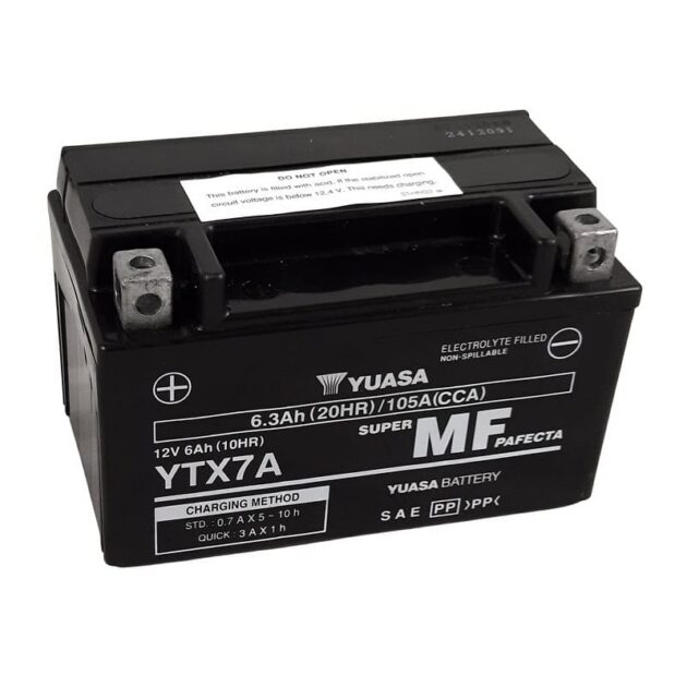 Batterie Moto Yuasa YTX7A / Activée Usine